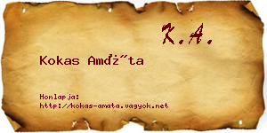 Kokas Amáta névjegykártya